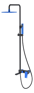 Душевая колонна Boheme Q 148-BUW.2 черная/ручка синяя изогнутая купить в интернет-магазине сантехники Sanbest