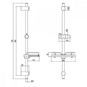 Душевая штанга Lemark Bronx LM3775BL купить в интернет-магазине сантехники Sanbest