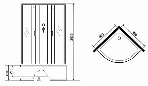 Душевая кабина Niagara Classic NG-6708-14BK 90x90 купить в интернет-магазине Sanbest
