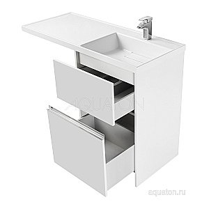 Тумба с раковиной Акватон Лондри 120 белая глянцевая для ванной в интернет-магазине Sanbest