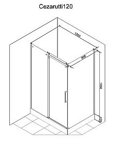 Душевой уголок CeruttiSpa CEZA'S 120x90 CEZA'S120B стекло прозрачное/профиль черный матовый купить в интернет-магазине Sanbest
