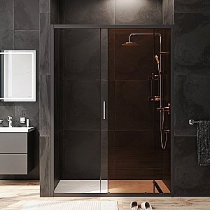 Душевая дверь AM.PM GEM W90G 140 прозрачная-бронзовая/черный купить в интернет-магазине Sanbest