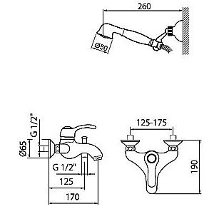 Смеситель для ванны Webert Aurora AU850101017 купить в интернет-магазине сантехники Sanbest