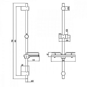 Душевая штанга Lemark Bronx LM3775BL купить в интернет-магазине сантехники Sanbest
