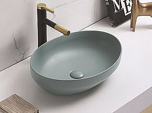 Раковина накладная CeramaLux NC 50 78590MLG зеленая матовая купить в интернет-магазине Sanbest