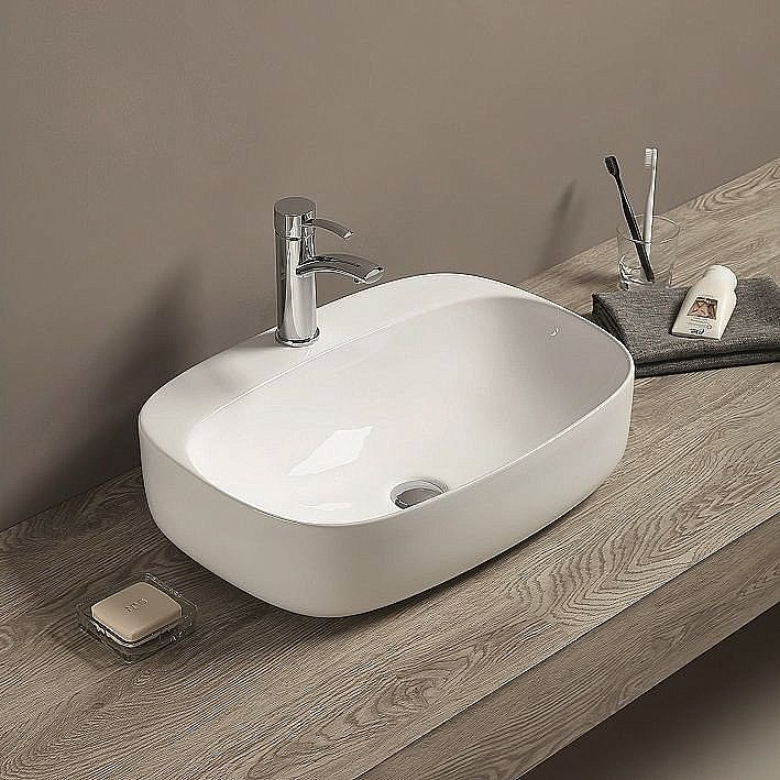 Раковина накладная Art&Max 58,5 AM-78374 белая купить в интернет-магазине Sanbest