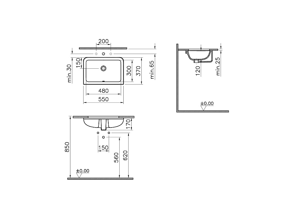 Раковина Vitra S20 7475B003-0618 купить в интернет-магазине Sanbest