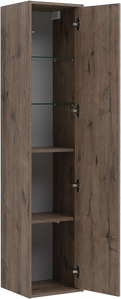 Шкаф-пенал Aquanet Lino (Flat) 35 дуб веллингтон для ванной в интернет-магазине сантехники Sanbest