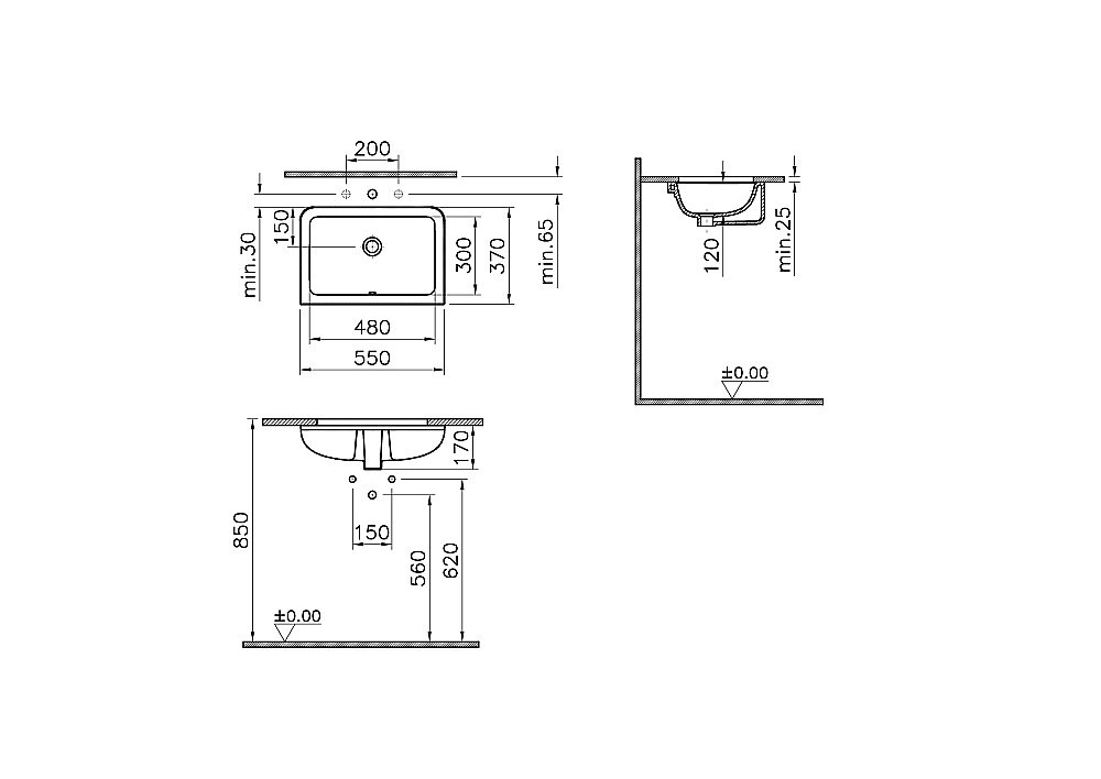 Раковина Vitra S20 7475B003-0618 купить в интернет-магазине Sanbest