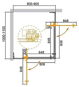Душевой уголок Cezares Slider 85х105 SLIDER-AH-2-80/90-100/110-C-Cr стекло прозрачное/профиль хром купить в интернет-магазине Sanbest