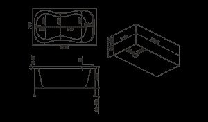 Ванна акриловая BAS Кэмерон 120x70 купить в интернет-магазине Sanbest