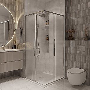 Душевой уголок Niagara Nova NG-3622-34 80х80 стекло шиншилла/профиль хром купить в интернет-магазине Sanbest