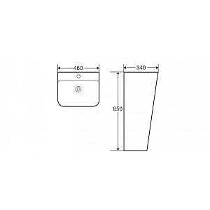 Раковина напольная WeltWasser WW LEERBACH 4438 GL-WT 46 белая купить в интернет-магазине Sanbest