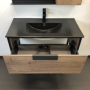 Тумба с раковиной Comforty Бонн 00-00001937 90 дуб темный для ванной в интернет-магазине Sanbest