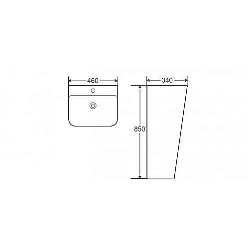 Раковина напольная WeltWasser WW LEERBACH 4438 GL-WT 46 белая купить в интернет-магазине Sanbest