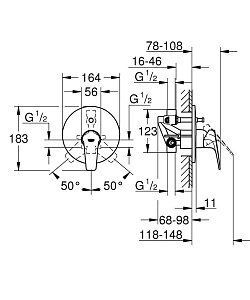 Смеситель для душа Grohe BauFlow 29113000 купить в интернет-магазине сантехники Sanbest