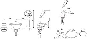 Смеситель для ванны Bravat Niagara F5140197BM-RUS купить в интернет-магазине сантехники Sanbest