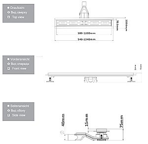 Душевой трап ESBANO Combi C-TILE-70MB 70 матовый черный купить в интернет-магазине Sanbest