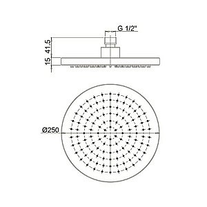 Верхний душ PAINI 50CR759TCARE25E хром купить в интернет-магазине сантехники Sanbest
