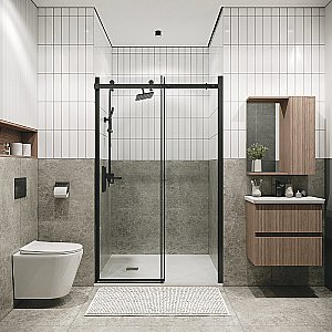 Душевая дверь Grossman Classic 110 100.K33.04.110.42.00 стекло прозрачное/профиль графит сатин купить в интернет-магазине Sanbest