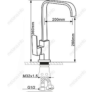 Смеситель для кухни Melana 8113 сатин купить в интернет-магазине сантехники Sanbest