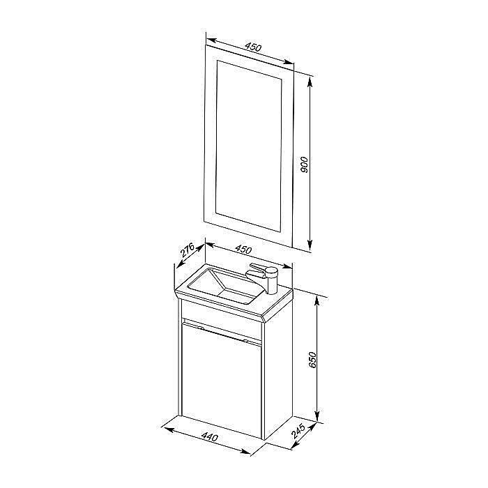Тумба с раковиной Aquanet Дувр 45 для ванной в интернет-магазине Sanbest