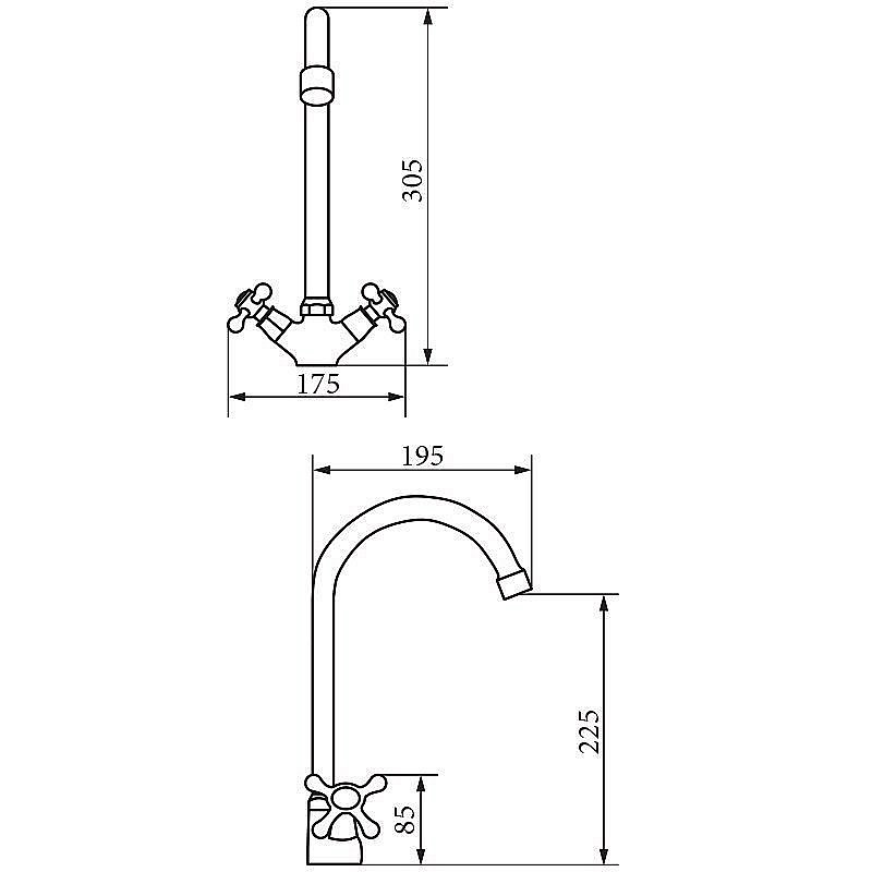Смеситель для кухни Veragio Agatha VR.AGT-3785.BR купить в интернет-магазине сантехники Sanbest