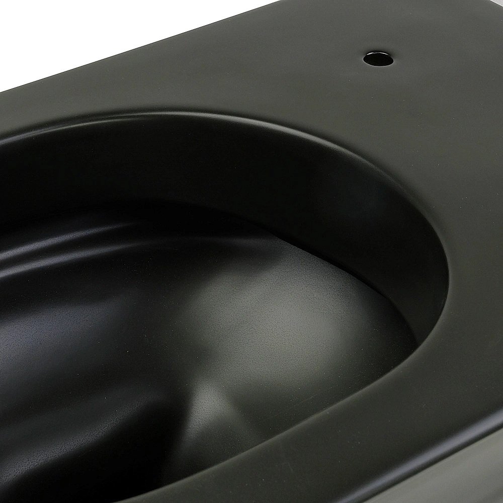 Унитаз приставной Migliore MONACO 32066, черный матовый, безободковый купить в интернет-магазине Sanbest