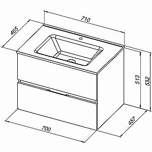 Тумба с раковиной Aquanet Алвита new 70 334185 дуб веллингтон табак для ванной в интернет-магазине Sanbest