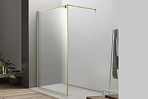 Душевое ограждение Royal Bath BERN 120 RB 120-C-GD стекло рифленое/профиль золото купить в интернет-магазине Sanbest