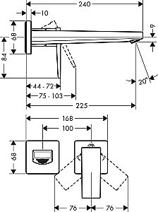 Смеситель для раковины Hansgrohe Metropol 225 32526700 купить в интернет-магазине сантехники Sanbest