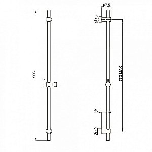 Душевая штанга PAINI 50PZ129TTRI черный матовый купить в интернет-магазине сантехники Sanbest