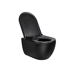 Унитаз подвесной Vincea Evo VT1-34MB безободковый, с крышкой микролифт, матовый черный купить в интернет-магазине Sanbest