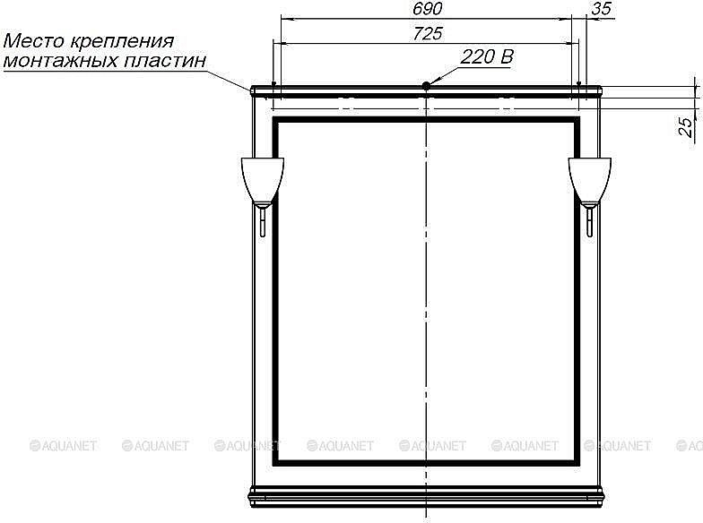 Зеркало Aquanet Валенса 85 белый в ванную от интернет-магазине сантехники Sanbest