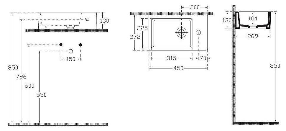 Раковина ISVEA Purita 45 10PL51045SV белая купить в интернет-магазине Sanbest