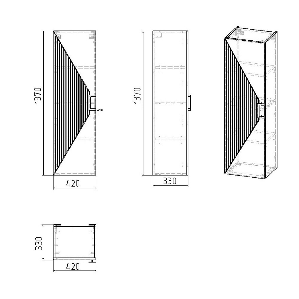 Пенал подвесной Grossman ЛУКСОР 42 303550 белый матовый для ванной в интернет-магазине сантехники Sanbest