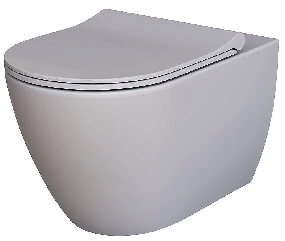 Унитаз подвесной Ambassador Queen 113T20301R безободковый, серый матовый купить в интернет-магазине Sanbest