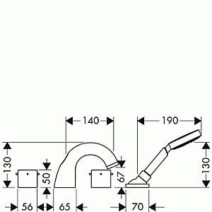 Смеситель для ванны Axor Starck 10444000 купить в интернет-магазине сантехники Sanbest