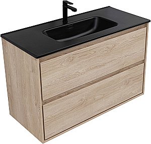 Тумба с раковиной Aquanet Милан 336385/329257 100 дуб светлый для ванной в интернет-магазине Sanbest