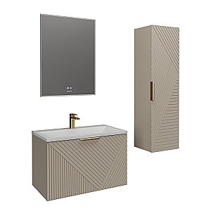 Тумба с раковиной подвесная Grossman БЛИСС 70 с 1 ящ, бежевая матовая для ванной в интернет-магазине Sanbest