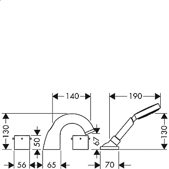 Смеситель для ванны Axor Starck 10444000 купить в интернет-магазине сантехники Sanbest