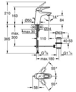 Смеситель для раковины Grohe Eurostyle New 33558003 хром купить в интернет-магазине сантехники Sanbest