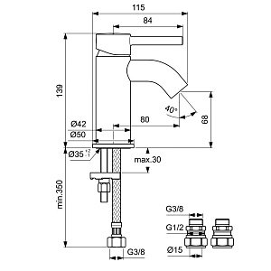 Смеситель для раковины Ideal Standard Ceraline BC185AA купить в интернет-магазине сантехники Sanbest