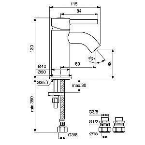 Смеситель для раковины Ideal Standard Ceraline BC185AA купить в интернет-магазине сантехники Sanbest