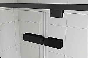 Душевая дверь Royal Bath BERN-V RB100-T-BL 100x195 стекло прозрачное/профиль черный купить в интернет-магазине Sanbest