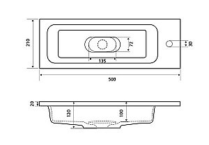 Консоль с раковиной Grossman Метрис-50 для ванной в интернет-магазине сантехники Sanbest