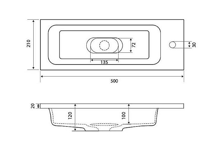 Консоль с раковиной Grossman Метрис-50 для ванной в интернет-магазине сантехники Sanbest