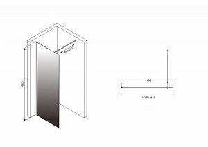 Душевое ограждение Abber IMMER OFFEN 120 тонированное-прозрачное/черный купить в интернет-магазине Sanbest