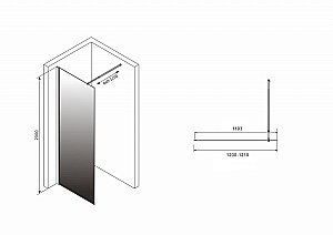 Душевое ограждение Abber IMMER OFFEN 120 тонированное-прозрачное/черный купить в интернет-магазине Sanbest
