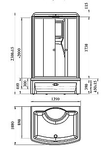 Душевой уголок Радомир Диана 95х140 стекло матовое/профиль белый купить в интернет-магазине Sanbest